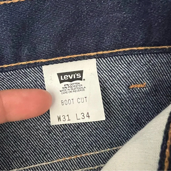 Vintage Levi’s 517 High Rise Bootcut Jeans 28 Waist 6 Tall Gold Black Label Dark - Picture 8 of 14